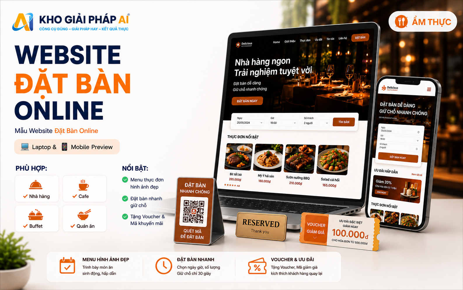 Mẫu Landing Page Đặt Bàn Online