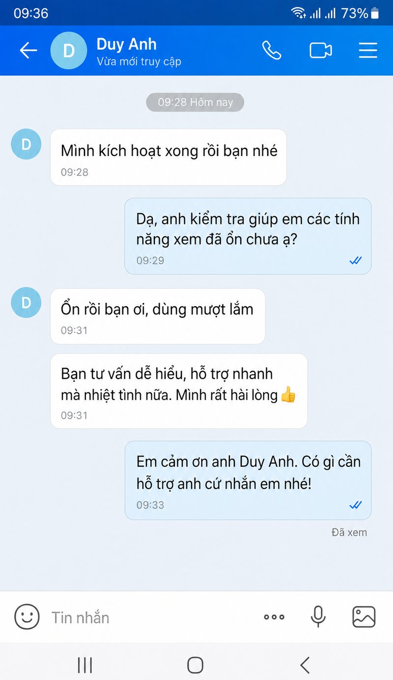Ảnh chụp phản hồi Duy Anh
